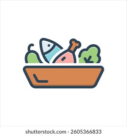 Vector colorful illustration icon for raw