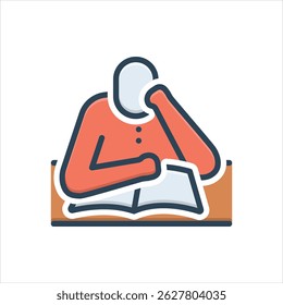 Vector colorful illustration icon for read