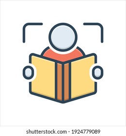 Vector colorful illustration icon for reader  