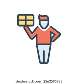 Vector colorful illustration icon for readily