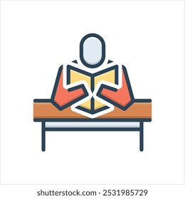 Ícone de ilustração colorido vetorial para leitura