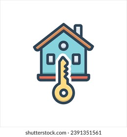 Vector colorful illustration icon for real estate