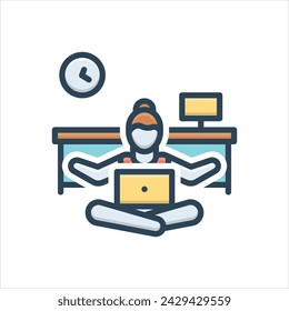 Vector colorful illustration icon for reduce stress