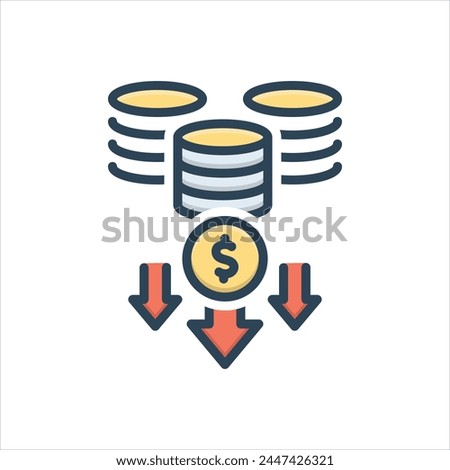 Vector colorful illustration icon for reduce expenses