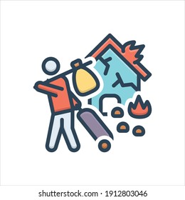 Vector colorful illustration icon for  refugees