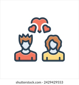Vector colorful illustration icon for relationships