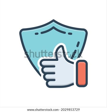 Vector colorful illustration icon for reliable