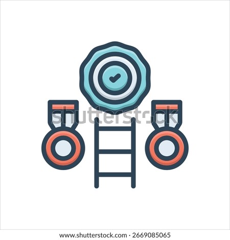 Vector colorful illustration icon for remarkable achievement