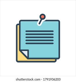 Icono de ilustración de color vectorial para recordar