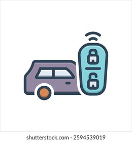 Vector colorful illustration  icon for remote keyless system