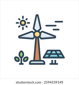 Vector colorful illustration icon for renewable energy