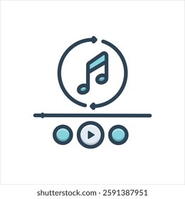 Vector colorful illustration icon for repeat