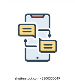 Icono de ilustración de color vectorial para respuesta