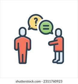 Icono de ilustración de color vectorial para responder