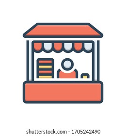 Vector colorful illustration icon for retail place