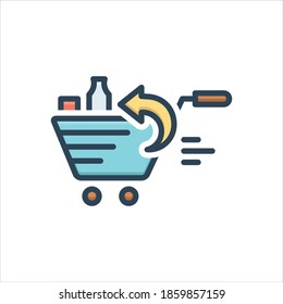 Vector colorful illustration icon for return