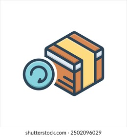 Vector colorful illustration icon for return