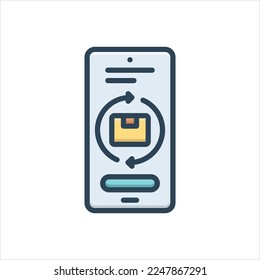 Vector colorful illustration icon for returned