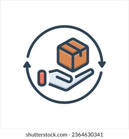 Vector colorful illustration icon for returns