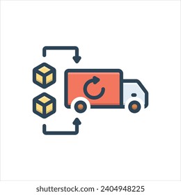 Vector colorful illustration icon for reverse logistics