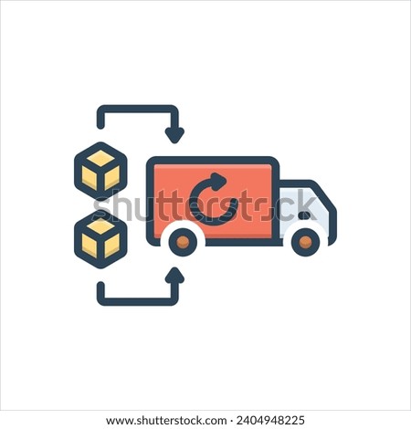 Vector colorful illustration icon for reverse logistics