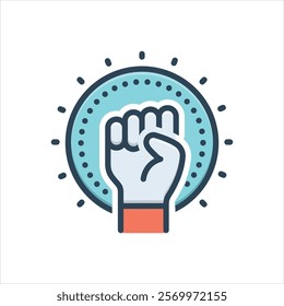 Vector colorful illustration icon for revolt