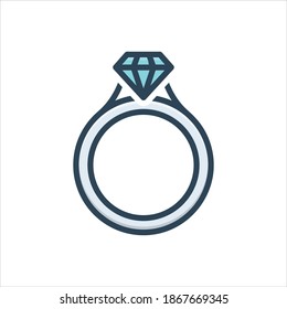 Icono de ilustración de color vectorial para el anillo