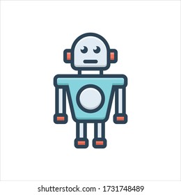 Vector colorful illustration icon for robot