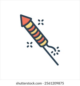 Vector colorful illustration icon for rocket