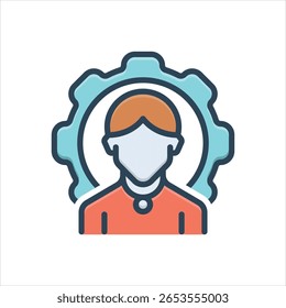 Ícone de ilustração colorido vetorial para a função