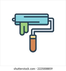 Vector colorful illustration icon for roller