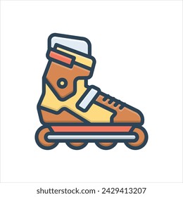 Icono de ilustración colorida vectorial para patinaje sobre ruedas