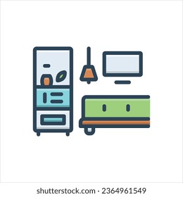 Vector colorful illustration icon for room