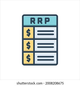 Icono de ilustración de color vectorial para rrp