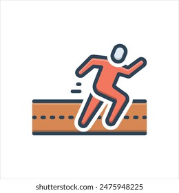 Icono de ilustración colorida de Vector para corredor