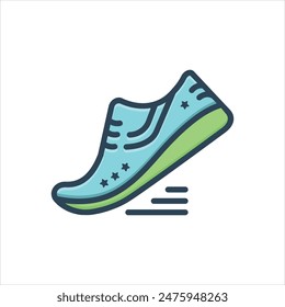 Vector colorful illustration icon for running shoes