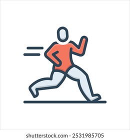 Vector colorful illustration icon for running