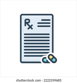 Vector colorful illustration icon for rx