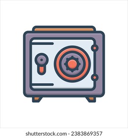 Vector colorful illustration icon for safe