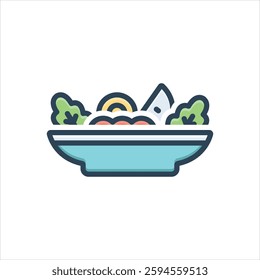 Vector colorful illustration icon for salad