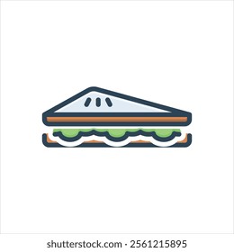 Vector colorful illustration icon for sandwich