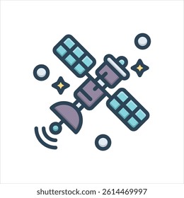 Vector colorful illustration icon for satellite
