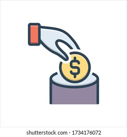 Vector colorful illustration icon for save money