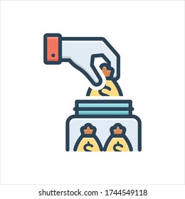 Icono de ilustración de color vectorial para guardar