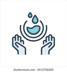 Vector colorful illustration icon for save water