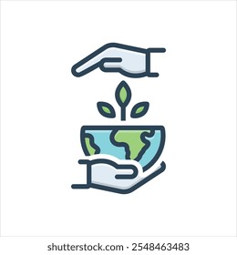 Vector colorful illustration icon for save our environment