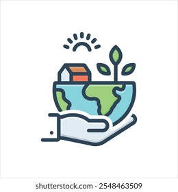 Vector colorful illustration icon for save our environment