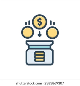 Vector colorful illustration icon for saving