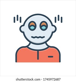 Icono de ilustración de color vector para asustado