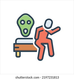 Vector colorful illustration icon for scared